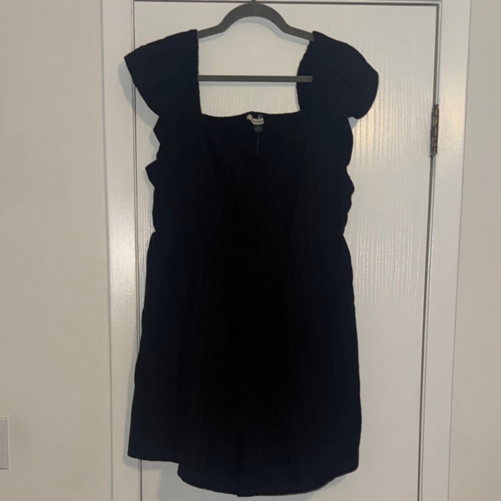 Black Ruffled Sleeve Romper